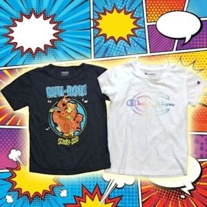 Champion Black Scooby Doo Tee White Logo Tee